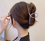 Gümüş Renk 11 cm Büyük Boy Metal Mandal Saç Tokası – Güçlü ve Şık