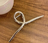 Gümüş Renk 11 cm Büyük Boy Metal Mandal Saç Tokası – Güçlü ve Şık