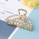 Parlak Taşlı 7 cm Metal Mandal Saç Tokası – Şık ve Dayanıklı Saç Aksesuarı