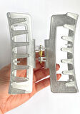 Simli Gri Renk Mandal Toka 11 cm - Şık ve Dayanıklı