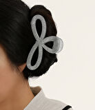 Simli Gri Renk Kurdele Model Mandal Toka 11 cm - Şık ve Dayanıklı