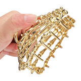 İskelet El Tasarımlı Metal Mandal Saç Tokası Altın Renk 9 cm – Rock & Gotik Stil Şık Aksesuar