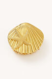 Deniz Yıldızı ve Deniz Kabuğu Tasarımlı Metal Mandal Saç Tokası Altın Renk 5 cm  – Zarif ve Şık Aksesuar