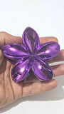 Metalik Mor Renk Lotus Mandal Saç Tokası 8 cm – Şık ve Dayanıklı 