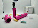 Mini Seyahat Parfüm Dolumlu Atomizer, Taşınabilir Parfüm Sprey Şişesi 5 ML (PEMBE)