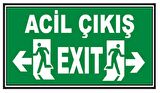 5 Adet Fosforlu Acil Çıkış - Exit Levhası  - Fotolümenli 