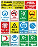 Atölye Fabrika İşyeri İş Güvenliği Uyarı Levhası -15 adet Pvc Levha 