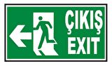 5 Adet Fosforlu Acil Çıkış-Exit Levhası  - Fotolümenli - Sol Yön