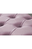 Classic Chester Model Kapitoneli Pembe Puf - Ceviz Ayak