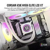 CORSAİR İCUE H150İ ELİTE LCD XT 360MM 3 X AF120 RGB FAN İCUE COMMANDER CORE KONTROLCÜ DAHİL SIVI İŞLEMCİ SOĞUTUCUSU BEYAZ (CW-9060077-WW)