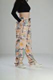 Kaktüs Desenli Baggy Pantolon
