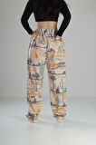 Kaktüs Desenli Baggy Pantolon