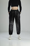 Matrix Desenli Kemerli Baggy Pantolon