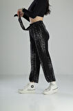 Matrix Desenli Kemerli Baggy Pantolon