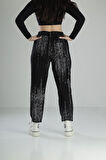 Matrix Desenli Kemerli Baggy Pantolon