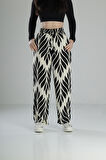 Yaprak Desenli Baggy Pantolon