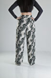 Yeşil Yaprak Desenli Baggy Pantolon