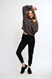 Siyah Kadın Jogger Pantolon - Rego
