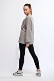 Gri Kadın Mineral Boyalı Organik Pamuklu Oversize Sweatshirt - Paula