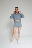 Mavi Kadın Dik Yaka Crop Sweatshirt - Regla