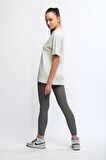 Yeşil Kadın Mineral Boyalı Organik Pamuklu Oversize T-shirt - Maya