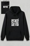Sevgililer Günü Beyci Hediye Baskılı Oversize Kapüşonlu Sweatshirt - Siyah -MİRAYLİFE