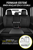 Volkswagen Caddy  Uyumlu 5 KOLTUK TAM SET DERİ BEL DESTEKLİ OTO KOLTUK KILIFI SİYAH