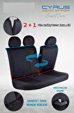 
Hyundai Matrix Uyumlu Deri Detaylı Oto Koltuk Kılıfı Ön Arka Set Cyrus Model Siyah Mavi FS