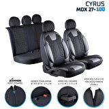 
Honda City Uyumlu Deri Detaylı Oto Koltuk Kılıfı Ön Arka Set Cyrus Model Siyah FS