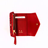 Lux Leder Vico Hakiki Deri Leopar Baskı Süet Cüzdan