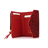 Lux Leder Vico Hakiki Deri Leopar Baskı Süet Cüzdan