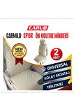 Carmild Oto Koltuk Kılıfı Spor Ön Koltuk Minderi 2li Set Bej Renk