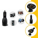  Araç Çakmak Girişli USB Çoğaltıcı Çift Usb Girişli Led Işık Göstergeli Usb Çoğaltıcı