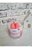 Candles Strawberry Cupcake Çilekli Mum Vanilya Amber Kokulu Hediyelik Dekoratif Soya Mum