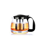Süzgeçli Cam Demlik 1250 Ml Çaycı Demliği Özel Paslanmaz Çelik Bitki Çayı Demleme