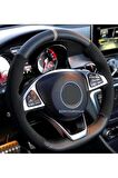 Chevrolet Camaro Uyumlu Alkantara-karbon Yüzüklü Direksiyon Kılıf Gri Ipli
