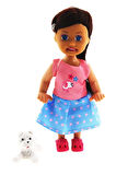 Erkek Çocuk Oyuncak Cute Girl Beyaz Köpekli ve Kumral Mini Bebek Kız Çocuk Eğitici Oyuncaklar
