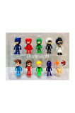 Çocuk Gelişim Oyuncaklar Pj Mask Pija Maskeliler Oyuncak Figür Seti 12 Parça Pj Masks Kız Erkek Çocu
