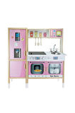Erkek Çocuk Oyuncak T1013 Ahşap Buzdolaplı Mutfak Pembe Kız Çocuk Eğitici Oyuncaklar