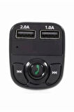 Carx8 Micro Sd Usb Girişli Bluetooth Araç Kiti Fm Transmitter