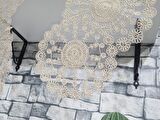 Çiçek Kordonlu 5 Parça Salon Takımı Cappucino