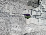 Çiçek Kordonlu 5 Parça Salon Takımı Gri