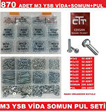 M3 Ysb Vida Set 870 Adet Vida -Somun-Pul Seti N11.28488