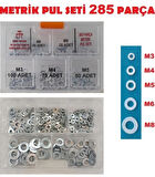 PUL SETİ METRİK 285 PARÇA M3-M4-M6-M8 PUL SETİ