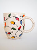 El Yapımı Kahve Bardağı - Renkli Seramik Kupa - Özel Tasarım Mug - Yılbaşı Temalı Bardak