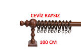 Ceviz Raysız Ahşap Rustik Perde Askısı Rustik Borusu