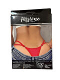 Cezbe Passion Kırmızı Zincir Detaylı Saten String Külot