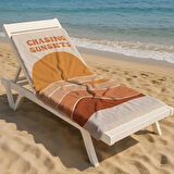 Chasing Sunsets Turuncu Plaj Havlusu – Günbatımı İlhamlı Minimalist Desen