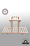 Natural Ahşap Çiçeklik 1 - Sağlam Ürün - Çiçek Saksı Standı - Balkon Saksılık - Raf Sehpa