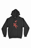 Atatürk Kırmızı Bayraklı Siyah Kapşonlu Sweatshirt Hoodie